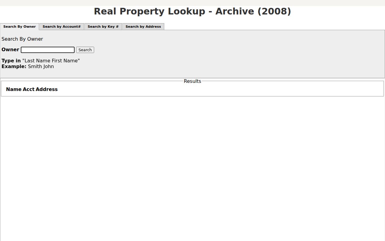 Beaufort County residents directory County Real Property Lookup search screen