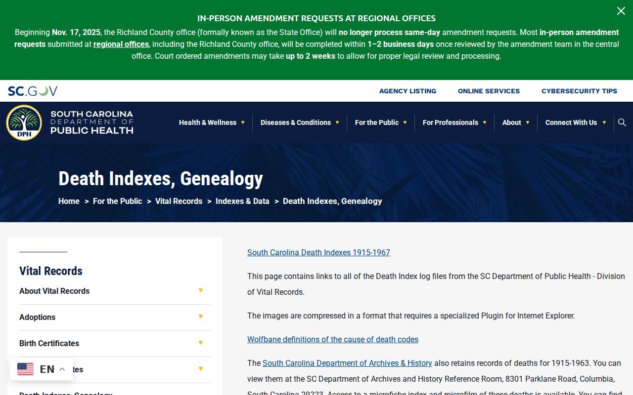 Beaufort County resident lookup through South Carolina historical death indexes