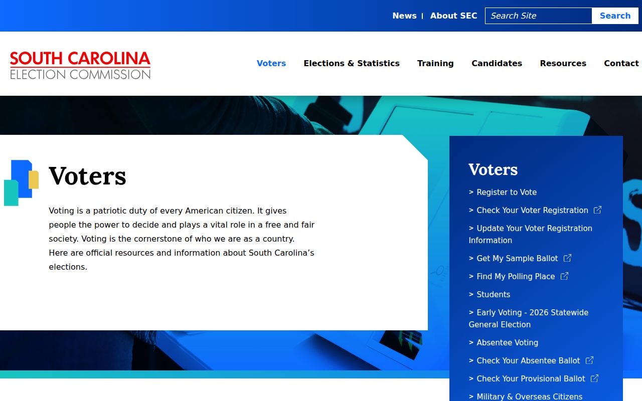 Beaufort County resident lookup using MySCVotes voter services