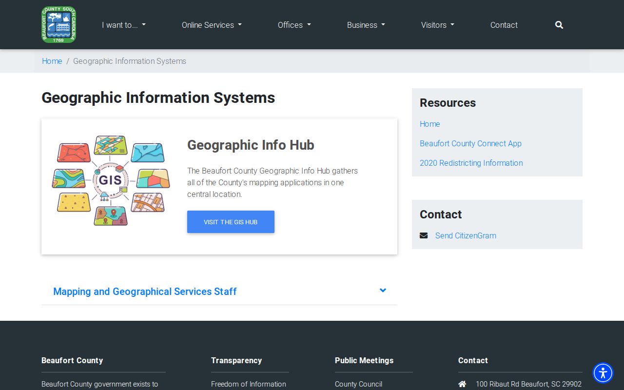 Beaufort County ZIP code directory and County GIS boundary resources